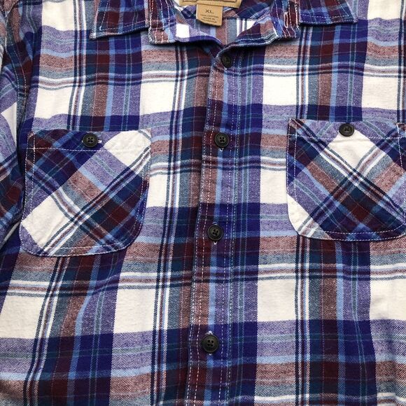 Red Camel Mens Flannel Shirt Size XL Blue Red Plaid Super Soft Casual All Cotton - Picture 3 of 8